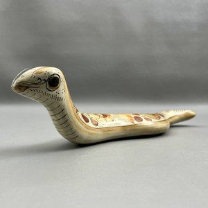 Vintage Mexican Folk Art Snake Pottery Mexico Flowers